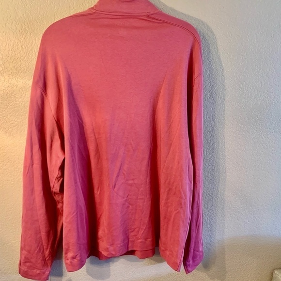 NWT Van Heusen Pullover Top Men’s Large Salmon 100% Cotton 1/4 Zip Ribbed Panel - Picture 11 of 12